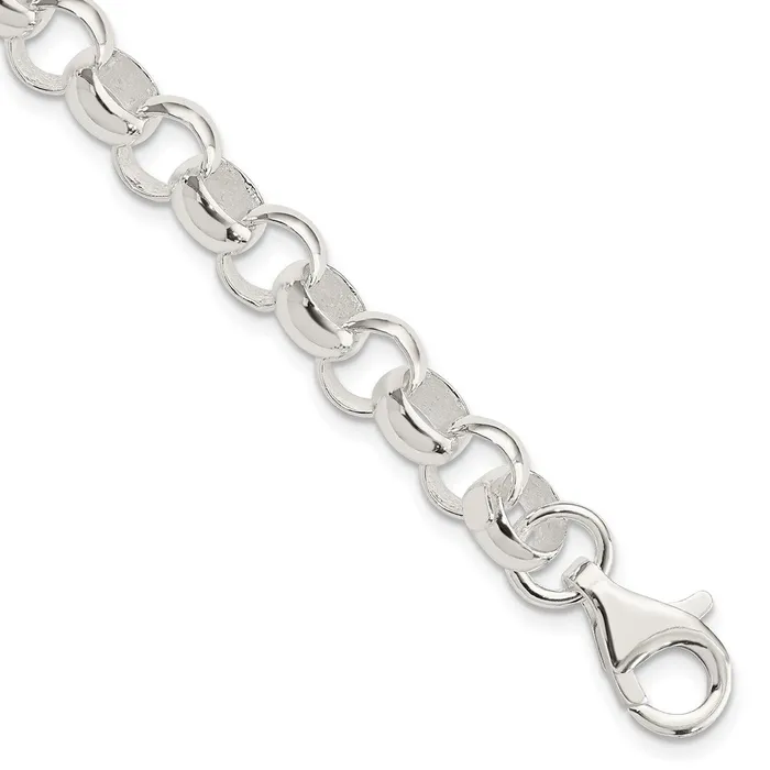 Bracelets TreasureFineJewelers Sterling Silver 800mm Belcher Light Bracelet