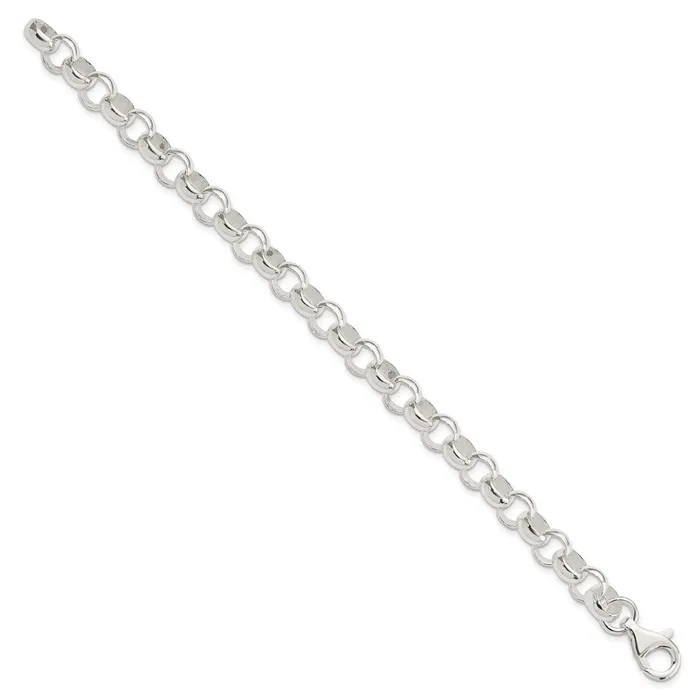 Bracelets TreasureFineJewelers Sterling Silver 800mm Belcher Light Bracelet