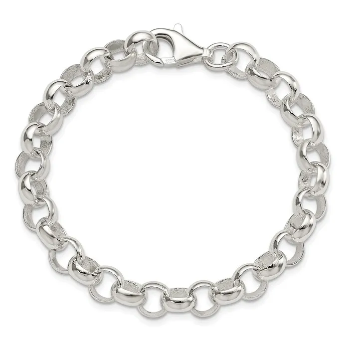 Bracelets TreasureFineJewelers Sterling Silver 800mm Belcher Light Bracelet