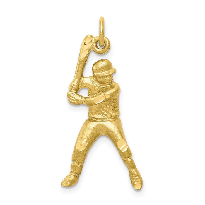 Charm Necklaces 10K Baseball Charm TreasureFineJewelers