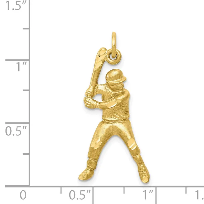 Charm Necklaces 10K Baseball Charm TreasureFineJewelers