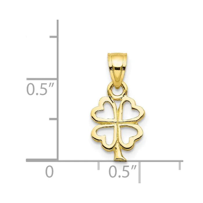 Charm Necklaces 10k Four Leaf Clover Charm TreasureFineJewelers