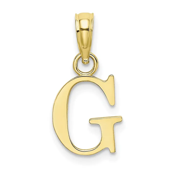 Charm Necklaces 10k Yellow Gold Polished G Block Initial Charm TreasureFineJewelers Charm Necklaces 10k Yellow Gold Polished G Block Initial Charm TreasureFineJewelers