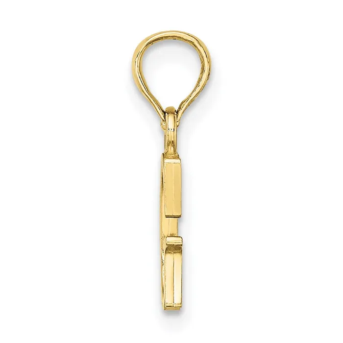 Charm Necklaces 10k Yellow Gold Polished G Block Initial Charm TreasureFineJewelers