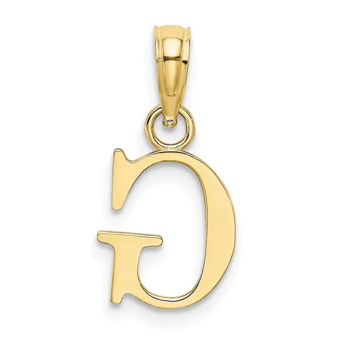 Charm Necklaces 10k Yellow Gold Polished G Block Initial Charm TreasureFineJewelers