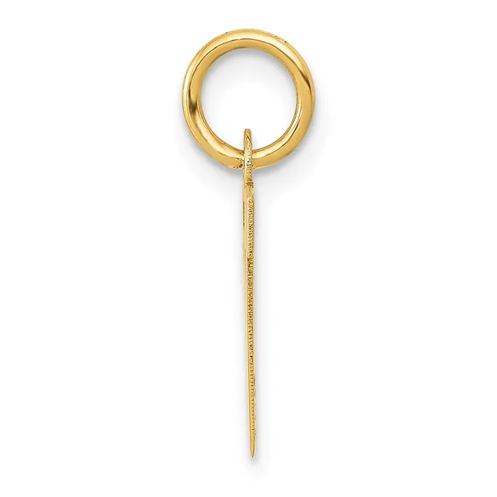 Charm Necklaces 10k Yellow Gold Small Block Initial W Charm TreasureFineJewelers