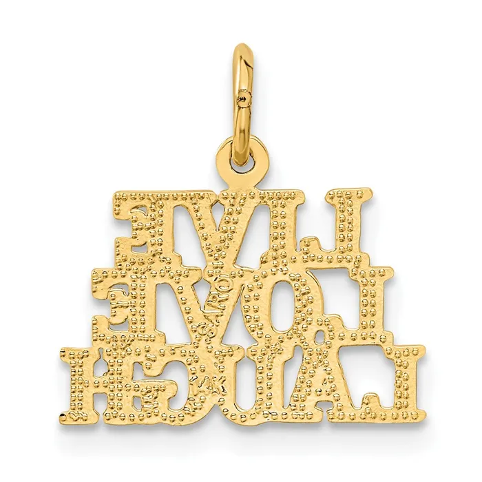 Charm Necklaces 14K Talking LIVE LOVE LAUGH Charm TreasureFineJewelers