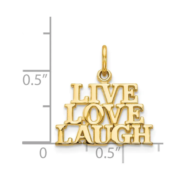 Charm Necklaces 14K Talking LIVE LOVE LAUGH Charm TreasureFineJewelers