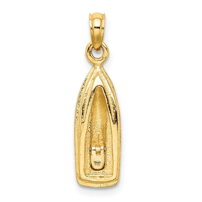 Charm Necklaces 14K wRhodium 3D Wave Runner W Moveable Seat Charm TreasureFineJewelers