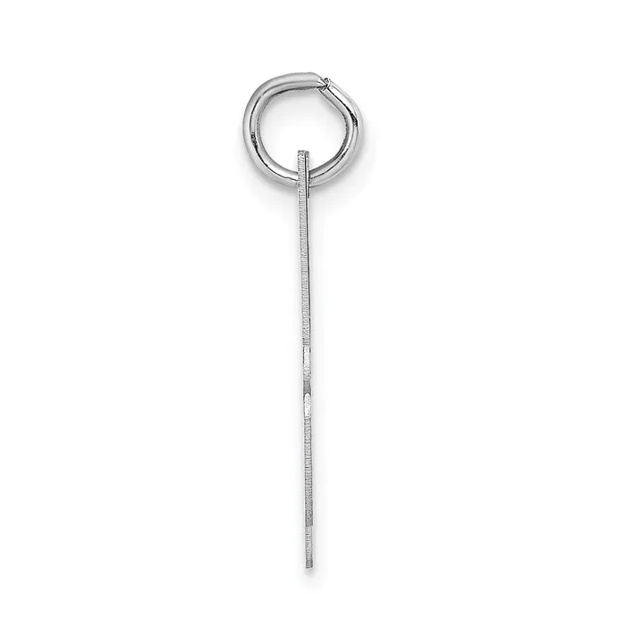 Charm Necklaces 14k White Gold Large Script Letter H Initial Charm TreasureFineJewelers