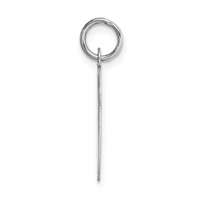 Charm Necklaces 14k White Gold Large Script Letter V Initial Charm TreasureFineJewelers