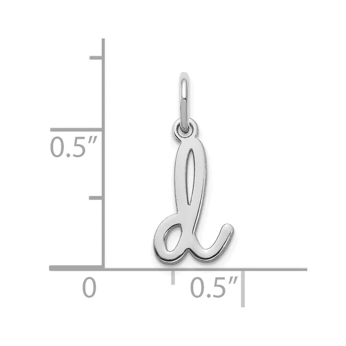Charm Necklaces 14k White Gold Lower case Letter D Initial Charm TreasureFineJewelers