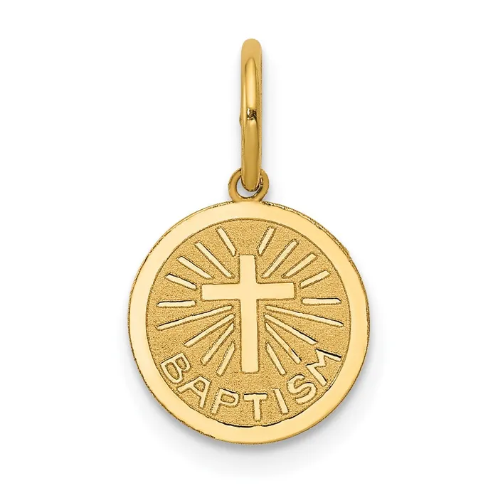Charm Necklaces 14k Yellow Gold Small Baptism Charm TreasureFineJewelers Charm Necklaces 14k Yellow Gold Small Baptism Charm TreasureFineJewelers