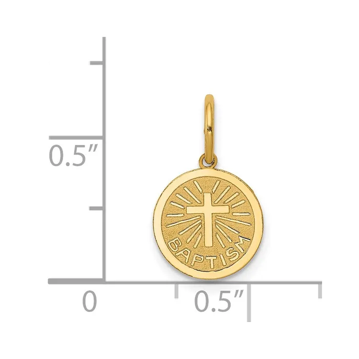 Charm Necklaces 14k Yellow Gold Small Baptism Charm TreasureFineJewelers