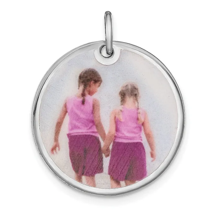 Charm Necklaces SSRhodiumplated Medium Picture Jewelry Disc Charm TreasureFineJewelers Charm Necklaces SSRhodiumplated Medium Picture Jewelry Disc Charm TreasureFineJewelers