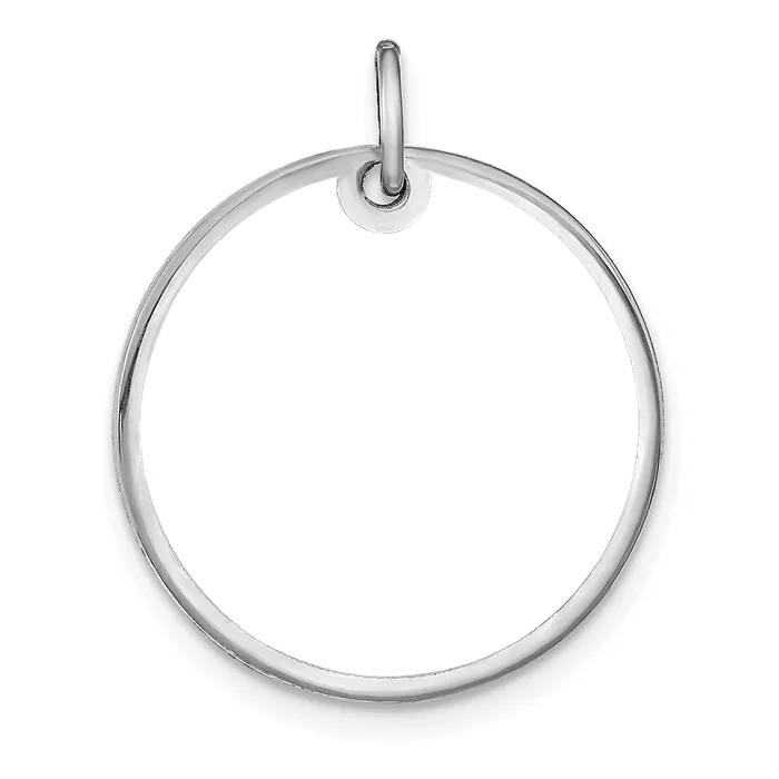 Charm Necklaces SSRhodiumplated Medium Picture Jewelry Disc Charm TreasureFineJewelers