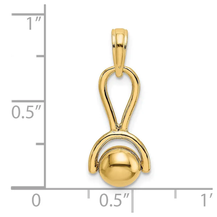 Charm Necklaces TreasureFineJewelers 14k 3D Baby Rattle with Moveable Ball Charm Charm Necklaces TreasureFineJewelers 14k 3D Baby Rattle with Moveable Ball Charm