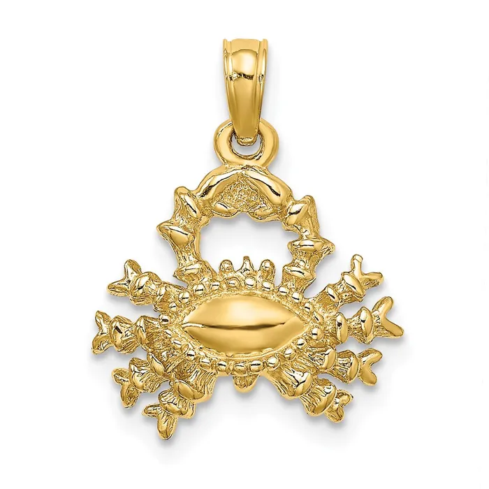 Charm Necklaces TreasureFineJewelers 14k 3D Cancer Zodiac Charm