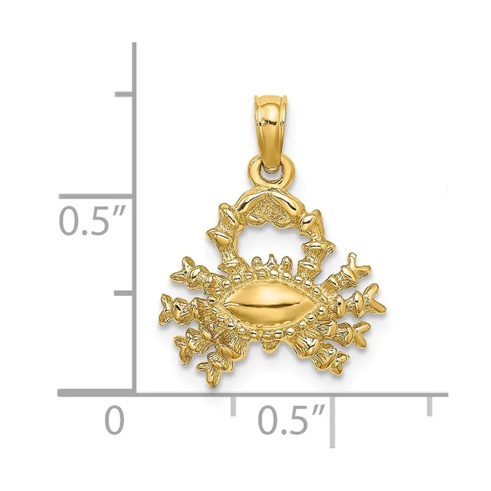 Charm Necklaces TreasureFineJewelers 14k 3D Cancer Zodiac Charm