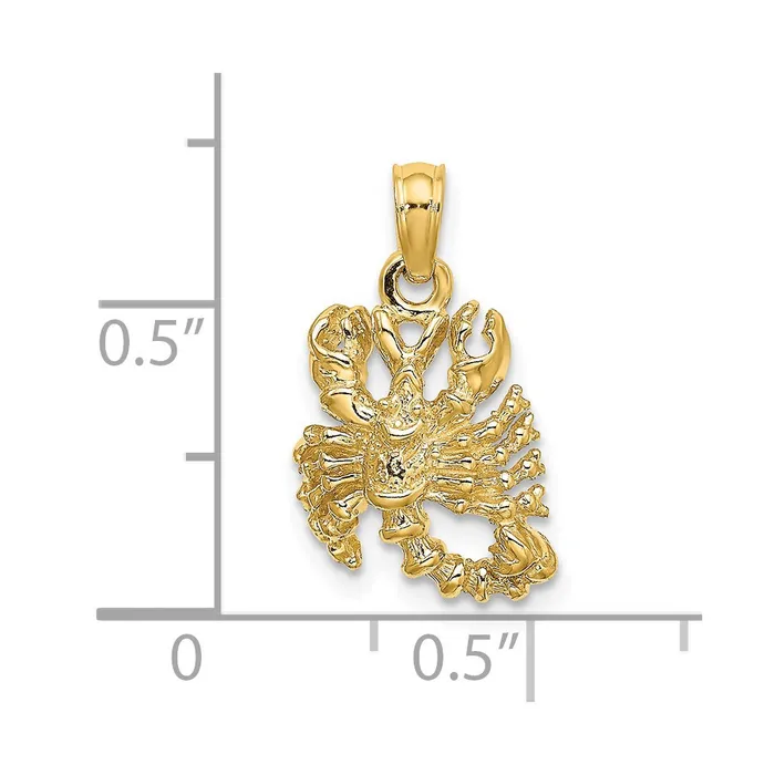 Charm Necklaces TreasureFineJewelers 14k 3D Scorpio Zodiac Charm