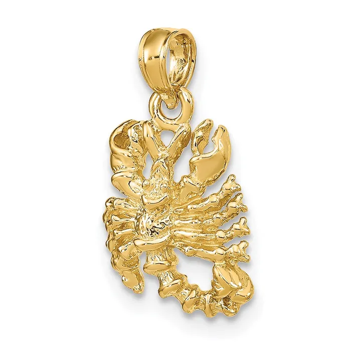 Charm Necklaces TreasureFineJewelers 14k 3D Scorpio Zodiac Charm