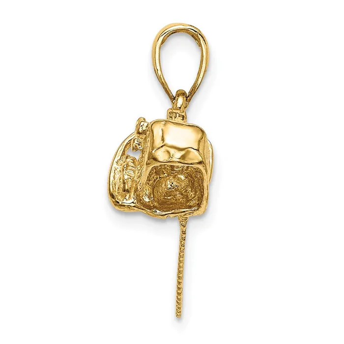 Charm Necklaces TreasureFineJewelers 14K 3D Small Chain Saw Charm