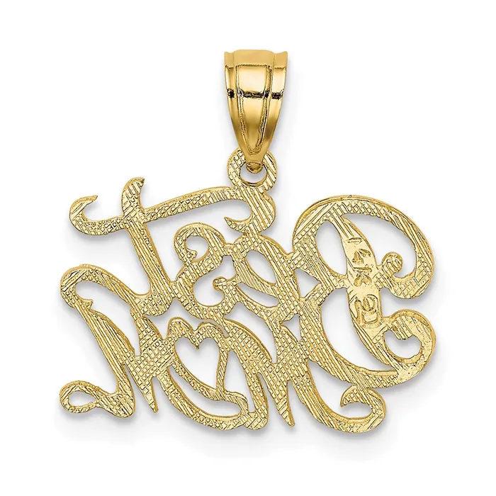 Charm Necklaces TreasureFineJewelers 14k BEST MOM Charm