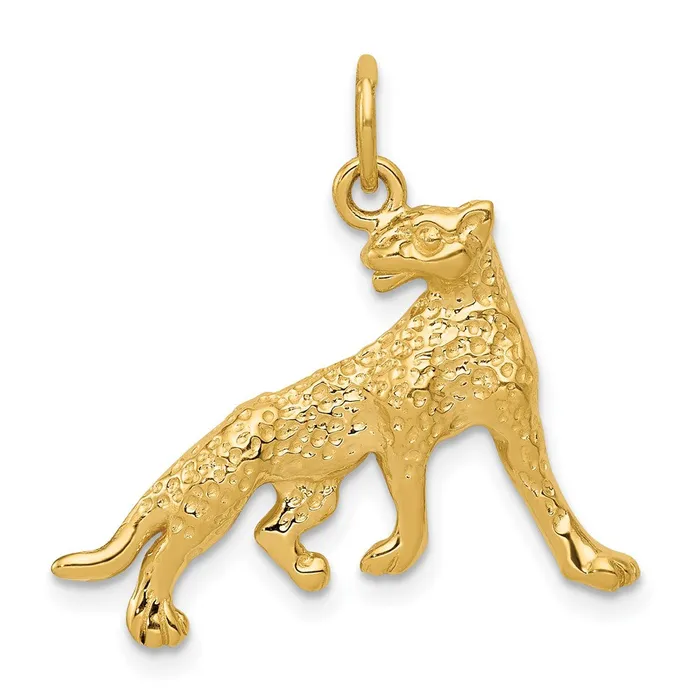Charm Necklaces TreasureFineJewelers 14k Cheetah Charm