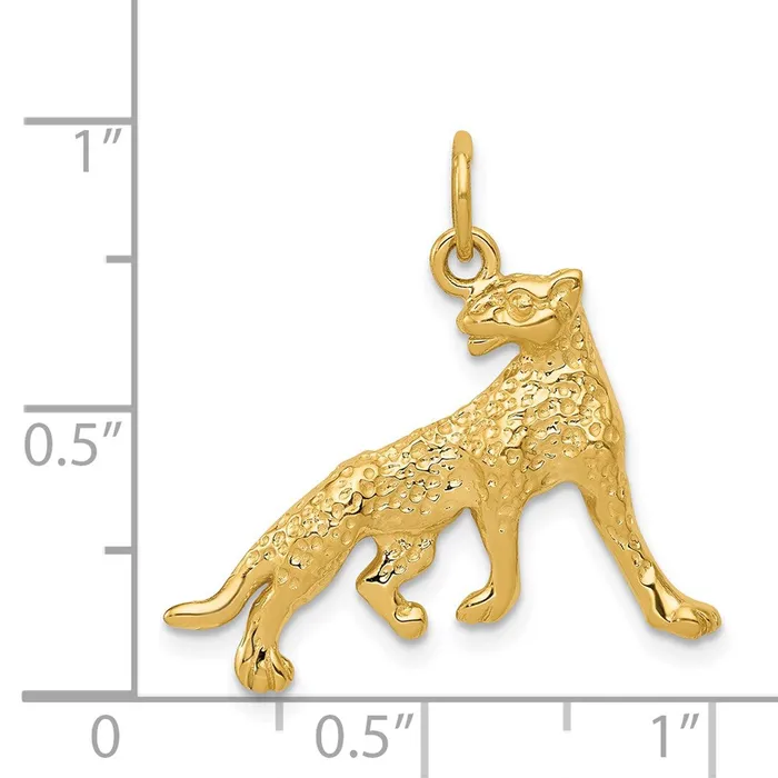 Charm Necklaces TreasureFineJewelers 14k Cheetah Charm