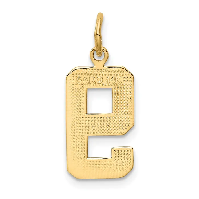 Charm Necklaces TreasureFineJewelers 14k Medium Polished Number 9 Charm