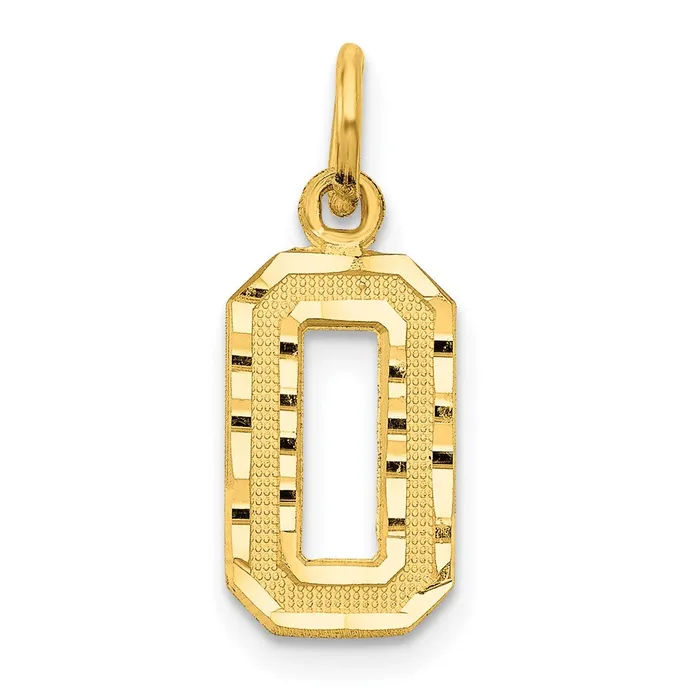 Charm Necklaces TreasureFineJewelers 14k Small Brushed Diamondcut Number 0 Charm Charm Necklaces TreasureFineJewelers 14k Small Brushed Diamondcut Number 0 Charm