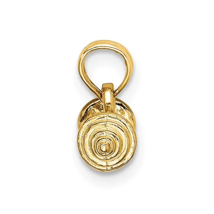 Charm Necklaces TreasureFineJewelers 14K Solid Polished 3D Dumbbell Charm