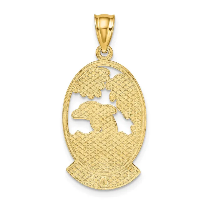 Charm Necklaces TreasureFineJewelers 14K ST MARTIN w Dolphin Sunset Charm