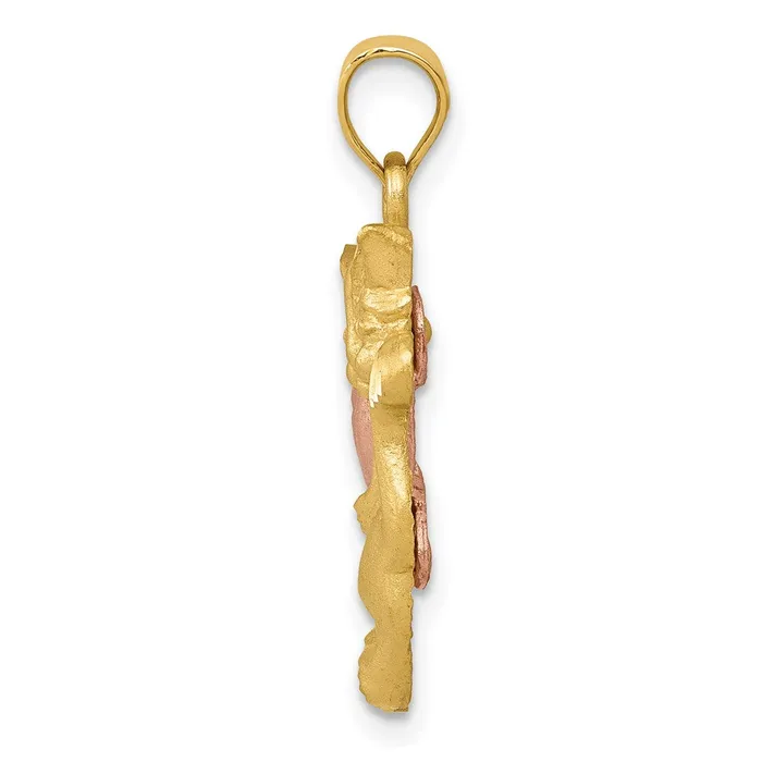 Charm Necklaces TreasureFineJewelers 14k TwoTone Cat Charm