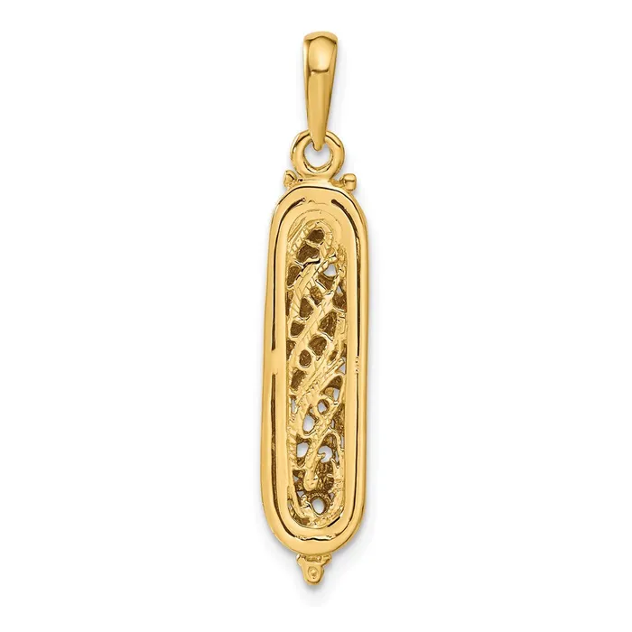 Charm Necklaces TreasureFineJewelers 14K w White Rhodium 3D Mezuzah WShin Charm
