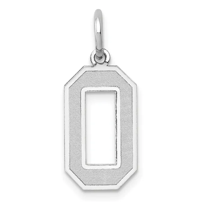 Charm Necklaces TreasureFineJewelers 14k White Gold Medium Satin Number 0 Charm Charm Necklaces TreasureFineJewelers 14k White Gold Medium Satin Number 0 Charm
