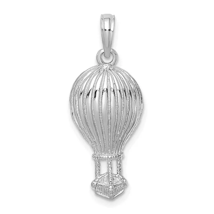 Charm Necklaces TreasureFineJewelers 14K White Gold Polished Hot Air Ballon Charm Charm Necklaces TreasureFineJewelers 14K White Gold Polished Hot Air Ballon Charm