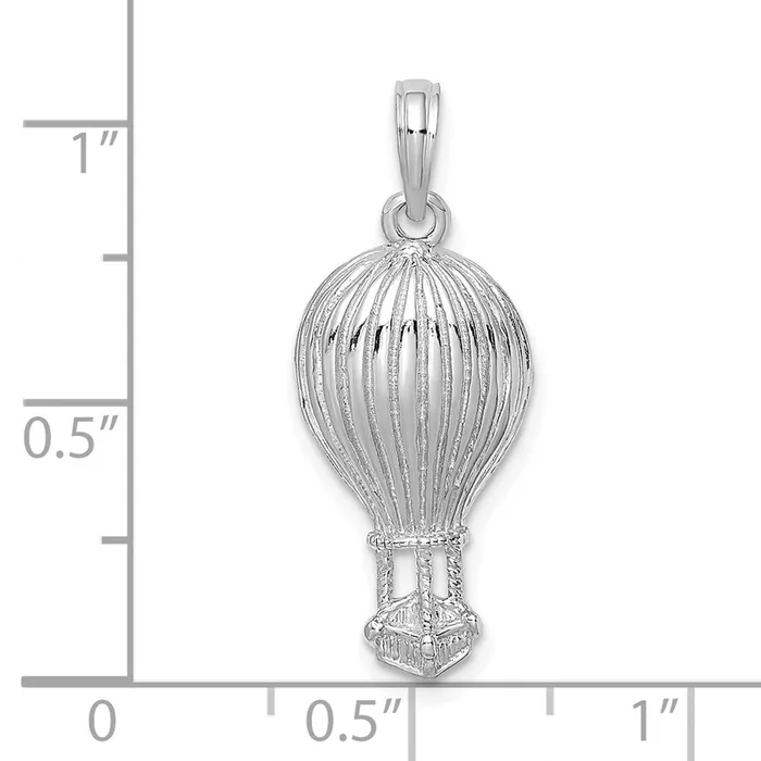 Charm Necklaces TreasureFineJewelers 14K White Gold Polished Hot Air Ballon Charm