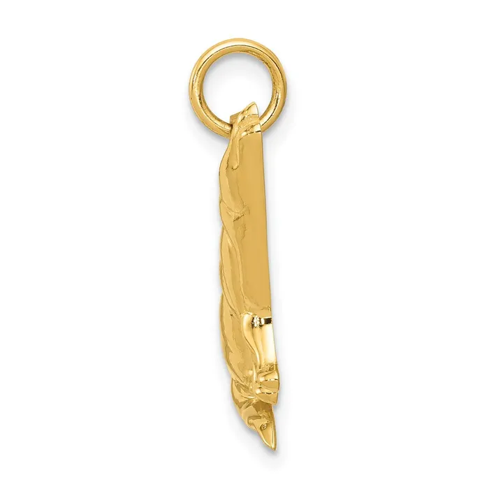 Charm Necklaces TreasureFineJewelers 14k Wolf Charm