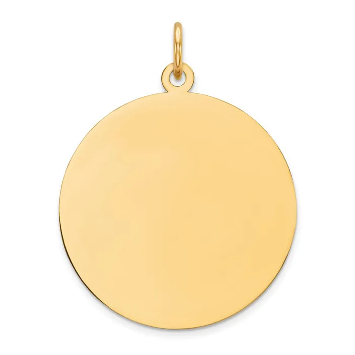Charm Necklaces TreasureFineJewelers 14k Yellow Gold Plain 027 Gauge Circular Engravable Disc Charm Charm Necklaces TreasureFineJewelers 14k Yellow Gold Plain 027 Gauge Circular Engravable Disc Charm