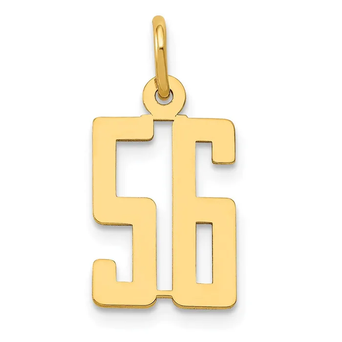 Charm Necklaces TreasureFineJewelers 14k Yellow Gold Small Elongated Number 56 Charm Charm Necklaces TreasureFineJewelers 14k Yellow Gold Small Elongated Number 56 Charm