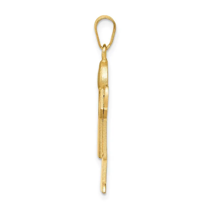 Charm Necklaces TreasureFineJewelers 14k Yellow Gold Solid Engravable Boy with Hat on Right Charm
