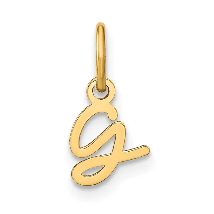 Charm Necklaces TreasureFineJewelers 14k Yellow Gold Upper case Letter G Initial Charm