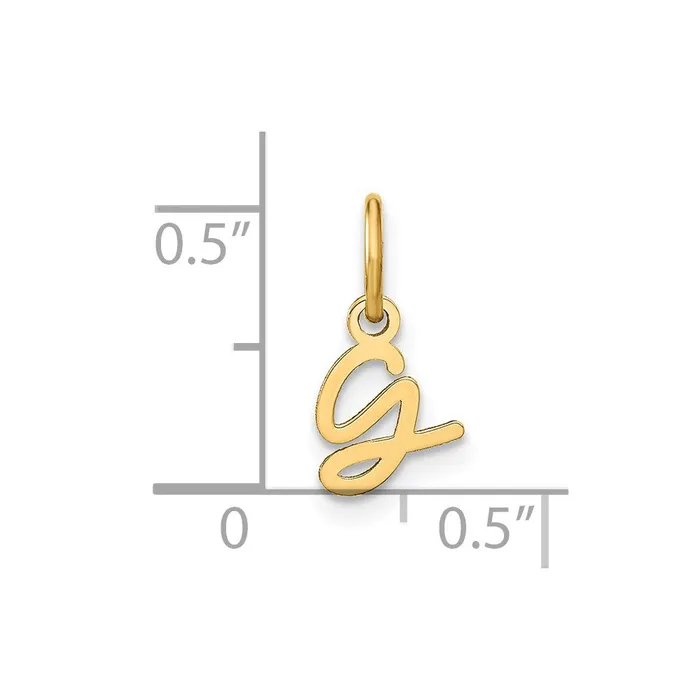 Charm Necklaces TreasureFineJewelers 14k Yellow Gold Upper case Letter G Initial Charm