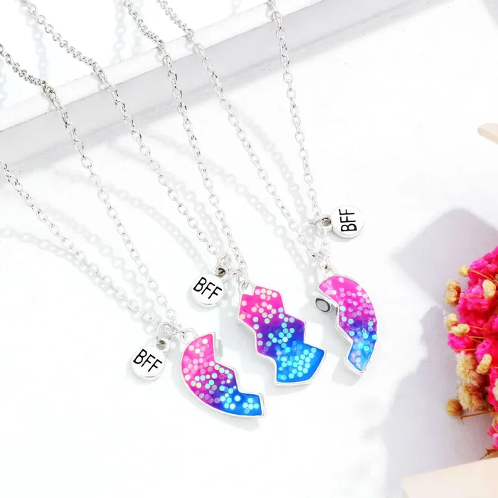 Cute Half Broken Heart Children Friendship Pendant BFF Necklaces Trendolla Jewelry Necklaces