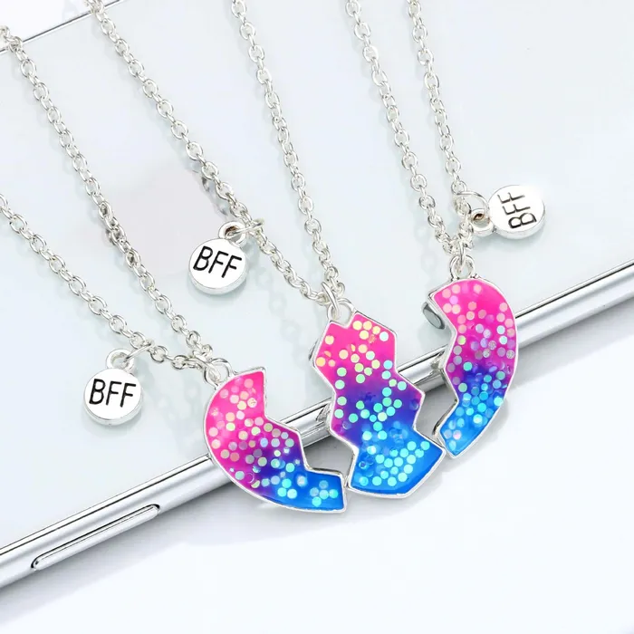 Cute Half Broken Heart Children Friendship Pendant BFF Necklaces Trendolla Jewelry Necklaces
