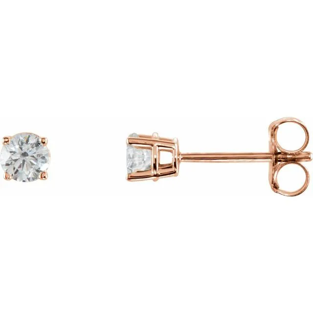 Earrings 14K Rose Gold 13 CTW Natural Diamond Stud Earrings with Friction Post TreasureFineJewelers Earrings 14K Rose Gold 13 CTW Natural Diamond Stud Earrings with Friction Post TreasureFineJewelers