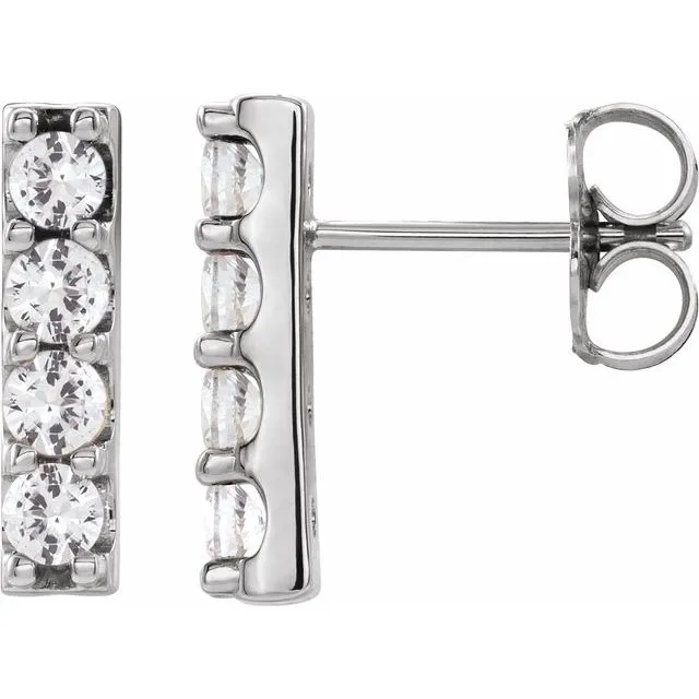 Earrings 14K White Gold 12 CTW Natural Diamond Bar Earrings TreasureFineJewelers Earrings 14K White Gold 12 CTW Natural Diamond Bar Earrings TreasureFineJewelers