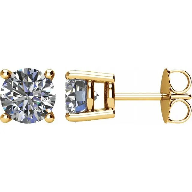 Earrings 14K Yellow 2 CTW Diamond Earrings TreasureFineJewelers