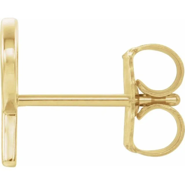 Earrings 14K Yellow Gold Single Initial P Earring TreasureFineJewelers